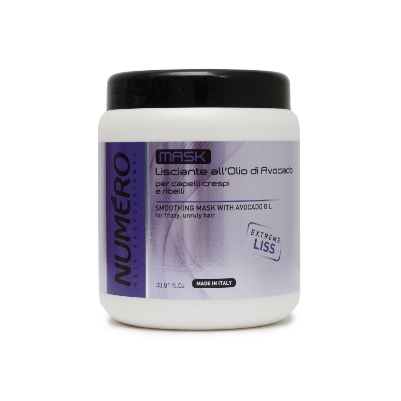 MASCHERA LISCIANTE BRELIL NUMERO ideale per capelli crespi e ribelli 1000ml MASCHERA LISCIANTE BRELIL NUMERO ideale per capelli crespi e ribelli 1000ml