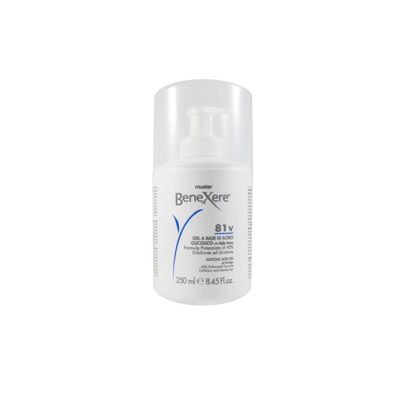 81V BENEXERE MUSTER GEL A BASE DI ACIDO GLICOLICO azione idratante e lenitiva 250ml 81V BENEXERE MUSTER GEL A BASE DI ACIDO GLICOLICO azione idratante e lenitiva 250ml