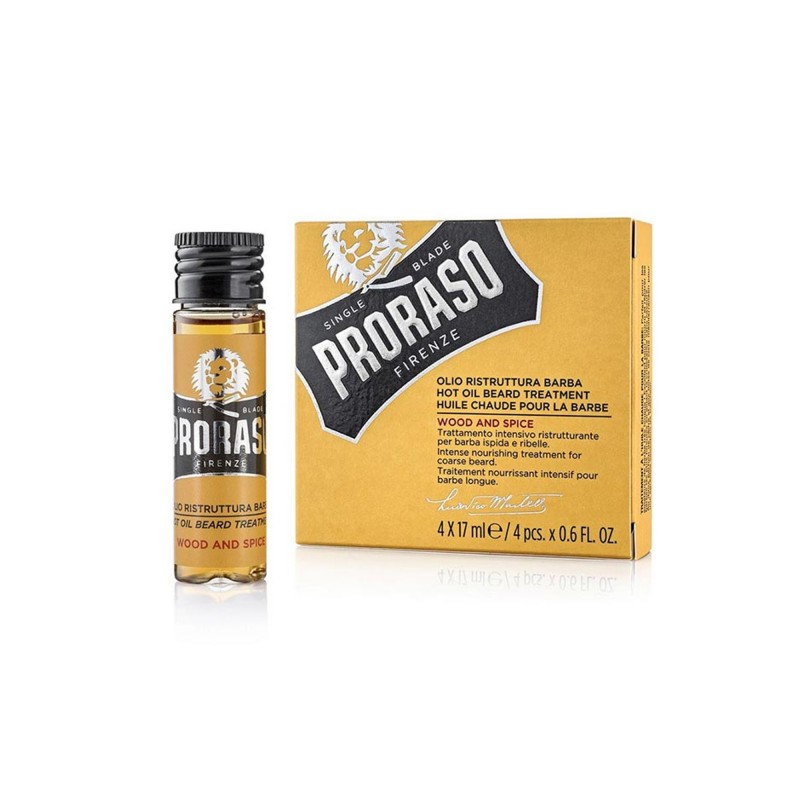 OLIO A CALDO PER BARBA PRORASO trattamento nutrire ristrutturare mentolo 4x17