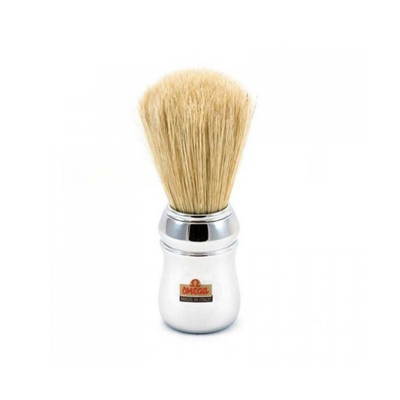 Pennello barba OMEGA n.48 professionale in setola manico cromato parrucchiere labor