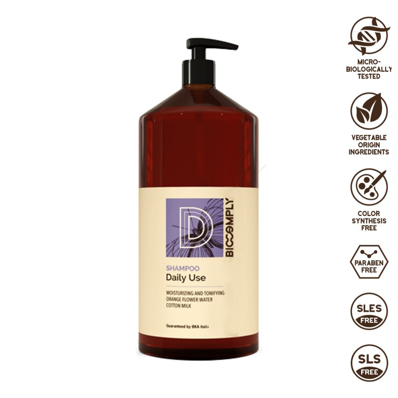 BIOCOMPLY DAILY USE SHAMPOO VEGETALE NATURALE ideale uso frequente capelli 1L