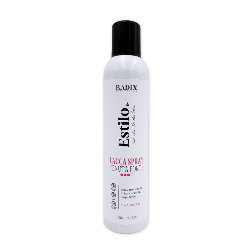 LACCA SPRAY FORTE per capelli ESTILO finitura brillante a lunga durata 300ml LACCA SPRAY FORTE per capelli ESTILO finitura brillante a lunga durata 300ml