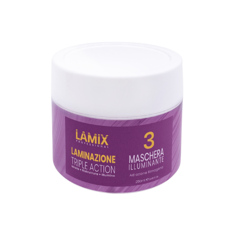 Maschera illuminante 3 LAMIX Triple Action chioma effetto specchio lucente e piena di riflessi 250ml Maschera illuminante 3 LAMIX Triple Action chioma effetto specchio lucente e piena di riflessi 250ml