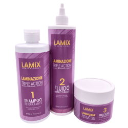 KIT LAMIX Triple Action trattamento di laminazione professionale per capelli forti sani con riflessi effetto specchio