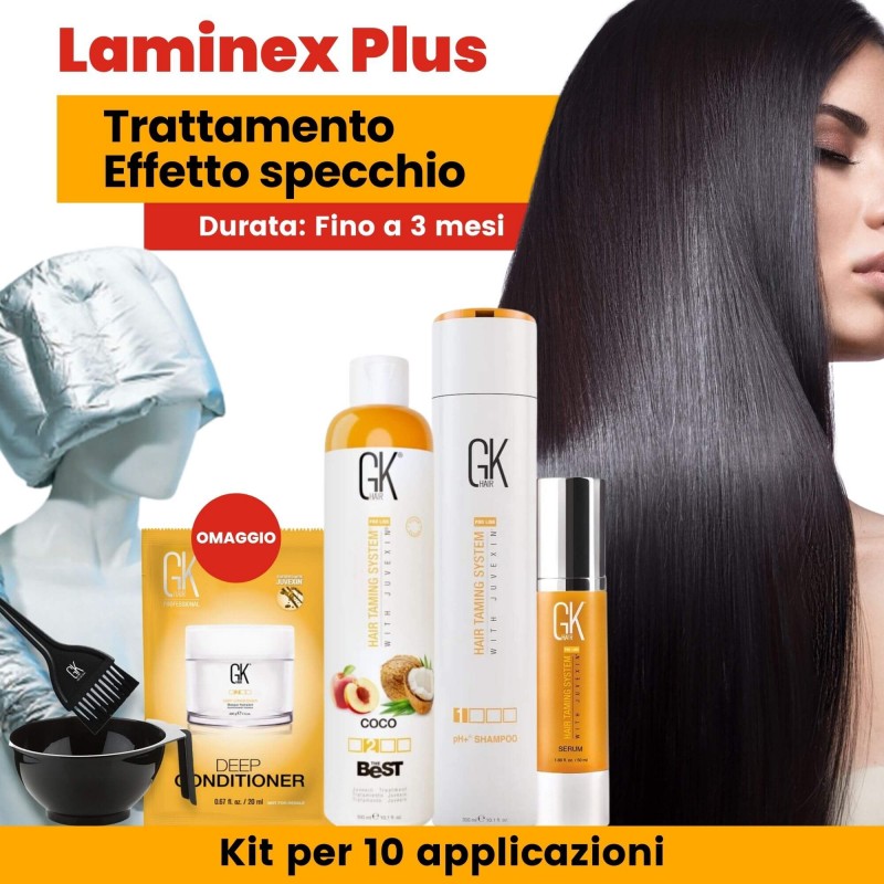 Kit GK Hair con THE BEST per trattamento cheratina di LAMINAZIONE capelli Laminex Plus Kit GK Hair con THE BEST per trattamento cheratina di LAMINAZIONE capelli Laminex Plus